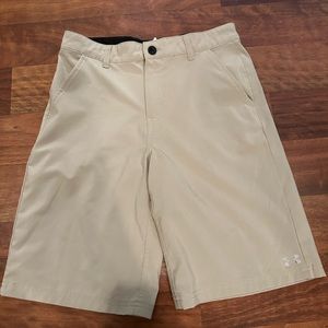 Boys under armor shorts size youth 16. VGUC  khaki